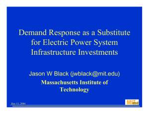 Demand Response as a Substitute for Electric Power System Infrastructure Investments