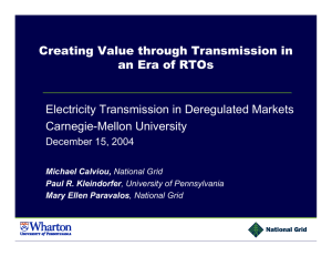Creating Value through Transmission in an Era of RTOs Carnegie-Mellon University