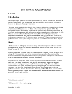 Real-time Grid Reliability Metrics Introduction