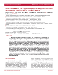 PRDX2 and PRDX4 are negative regulators of hypoxia-inducible