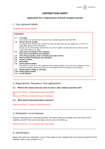 INSTRUCTION SHEET 1. Your personal details