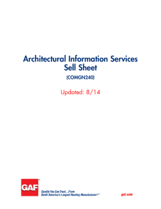 Architectural Information Services Sell Sheet Updated: 8/14 (COMGN240)