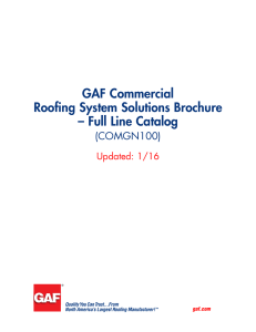 GAF Commercial Roofing System Solutions Brochure – Full Line Catalog (COMGN100)