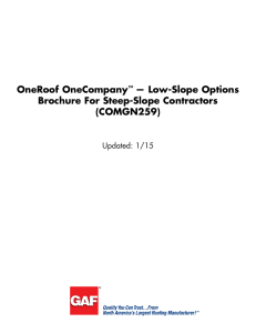 OneRoof OneCompany — Low-Slope Options Brochure For Steep-Slope Contractors (COMGN259)