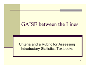 GAISE between the Lines Criteria and a Rubric for Assessing 1