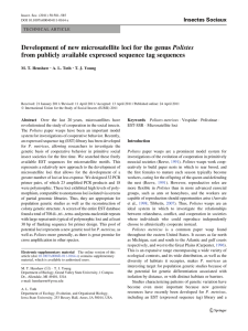 Development of new microsatellite loci for the genus Polistes