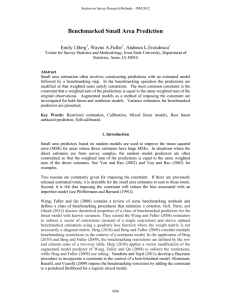 Benchmarked Small Area Prediction Emily J.Berg , Wayne A.Fuller , Andreea L.Erciulescu