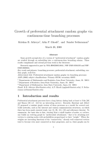 Growth of preferential attachment random graphs via continuous-time branching processes