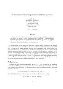 Backward and Forward equations for Diffusion processes.