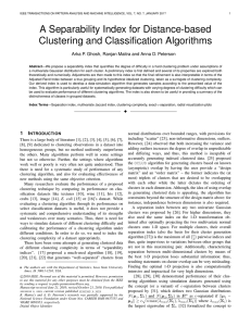 A Separability Index for Distance-based Clustering and Classification Algorithms