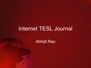 Internet TESL Journal Abhijit Rao