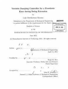 Variable  Damping  Controller  for  a ... Knee  during  Swing  Extension