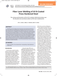 Fiber Laser Welding of Al­Si­Coated Press­Hardened Steel WELDING RESEARCH