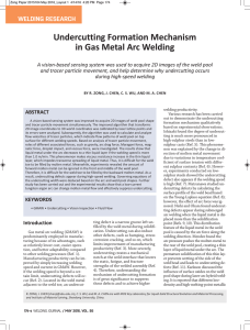 Undercutting Formation Mechanism in Gas Metal Arc Welding WELDING RESEARCH