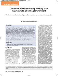 Chromium Emissions during Welding in an Aluminum Shipbuilding Environment WELDING RESEARCH ABSTRACT