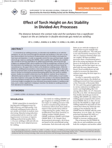 Effect of Torch Height on Arc Stability in Divided­Arc Processes WELDING RESEARCH