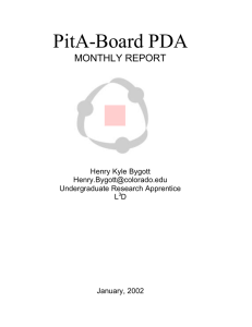 PitA-Board PDA  MONTHLY REPORT