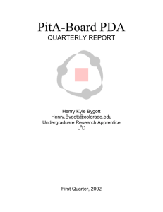 PitA-Board PDA  QUARTERLY REPORT Henry Kyle Bygott