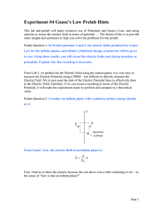 Experiment #4 Gauss’s Law Prelab Hints