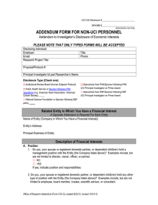 ADDENDUM FORM FOR NON-UCI PERSONNEL