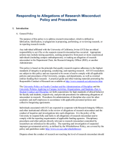Responding to Allegations of Research Misconduct Policy and Procedures