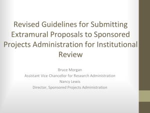 Revised Guidelines for Submitting Extramural Proposals to Sponsored Projects Administration for Institutional