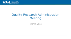 Quality Research Administration Meeting March, 2016