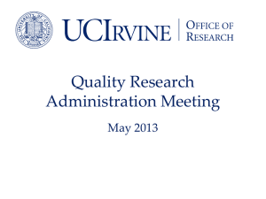 Quality Research Administration Meeting May 2013