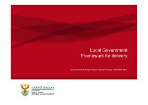 Local Government Framework for delivery | 1 October 2013