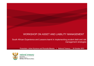 WORKSHOP ON ASSET AND LIABILITY MANAGEMENT