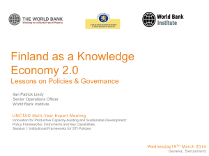 Finland as a Knowledge Economy 2.0 Lessons on Policies &amp; Governance
