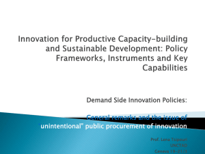 Demand Side Innovation Policies:  General remarks and the issue of “