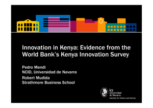 Innovation in Kenya: Evidence from the World Bank’s Kenya Innovation Survey