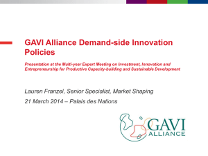 GAVI Alliance Demand-side Innovation Policies