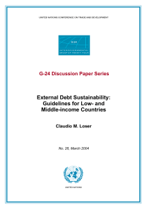 External Debt Sustainability: Guidelines for Low- and  Middle-income Countries
