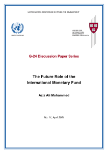 The Future Role of the International Monetary Fund G-24 Discussion Paper Series