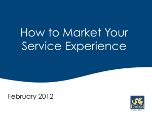 How to Market Your Service Experience  February 2012