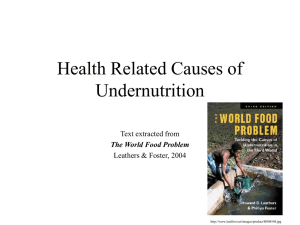 Health Related Causes of Undernutrition Text extracted from Leathers &amp; Foster, 2004