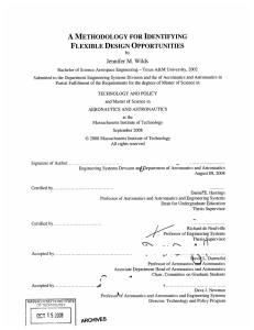 A FLEXIBLE DESIGN  OPPORTUNITIES METHODOLOGY  FOR IDENTIFYING Jennifer M.  Wilds