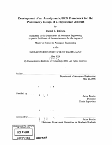 Development  of  an  Aerodynamic/RCS  Framework ... Preliminary Design  of  a Hypersonic  Aircraft