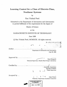 Learning  Control  for  a  Class ... Nonlinear  Systems Ron  Yitzhak  Perel