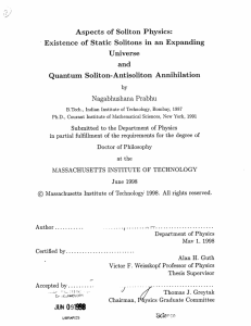 Aspects  of  Soliton  Physics: Universe and