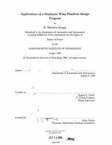 Applications  of  a Nonlinear  Wing  Planform ... Program B.  Matthew  Knapp