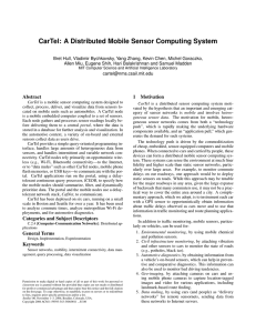 CarTel: A Distributed Mobile Sensor Computing System