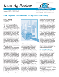 Iowa Ag Review Farm Programs, Fuel Mandates, and Agricultural Prosperity