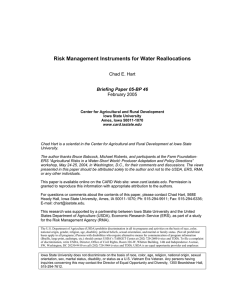 Risk Management Instruments for Water Reallocations  Chad E. Hart February 2005