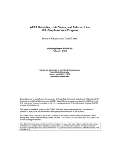 ARPA Subsidies, Unit Choice, and Reform of the