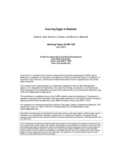 Insuring Eggs in Baskets  July 2003