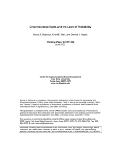 Crop Insurance Rates and the Laws of Probability April 2002