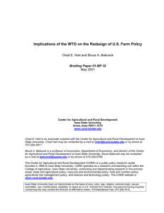 Implications of the WTO on the Redesign of U.S. Farm... Chad E. Hart and Bruce A. Babcock May 2001